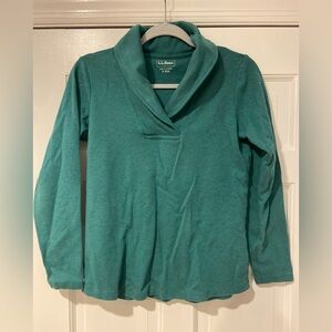 L.L.Bean Shawl Collar Short Sleeve Top – Size Small